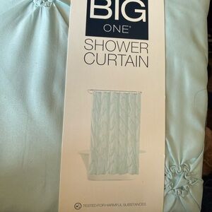 The Big One Aqua Shower Curtain